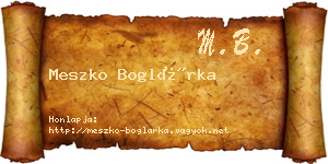 Meszko Boglárka névjegykártya